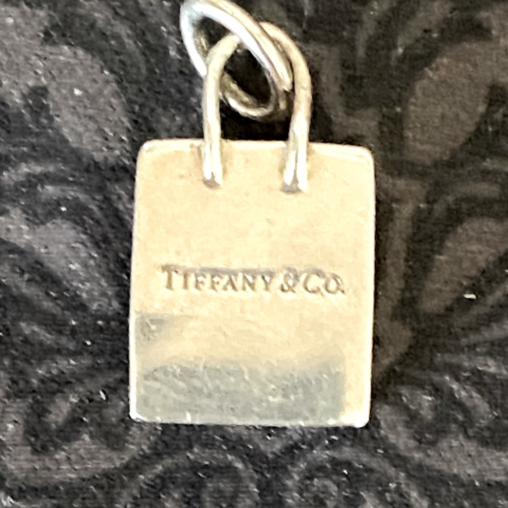 Tiffany shopping bag!  Silver little shopping bag.  So cute!